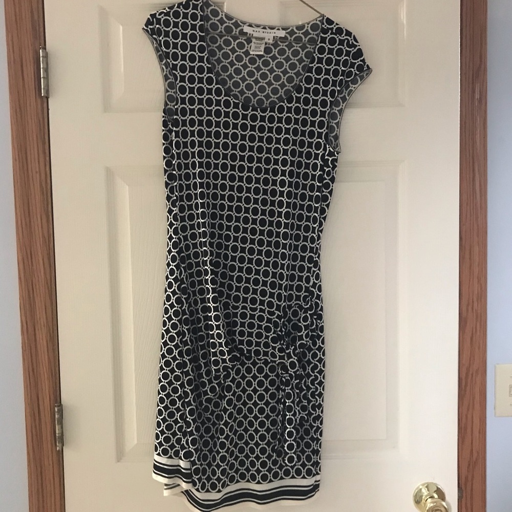 Max Studio Black and Cream Sarong Dress